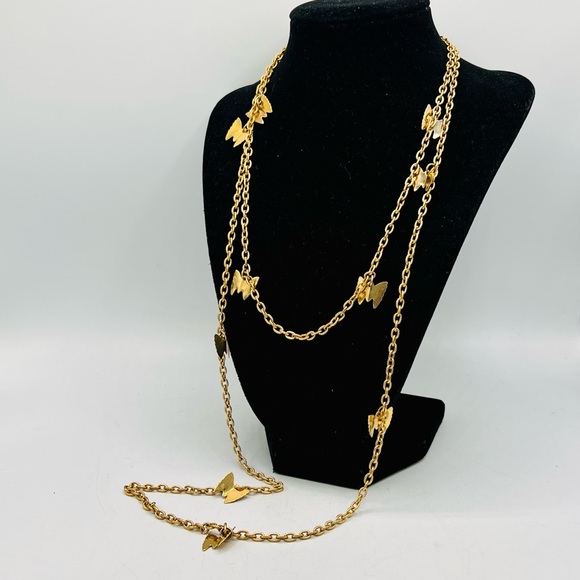 Vintage SARAH COVENTRY 2-piece gold tone butterfly chain necklace 18” & 32” - Picture 2 of 7